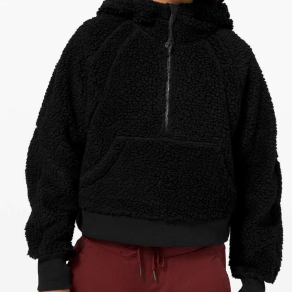 Cozy Lululemon Oversized Half Zip Sherpa Black